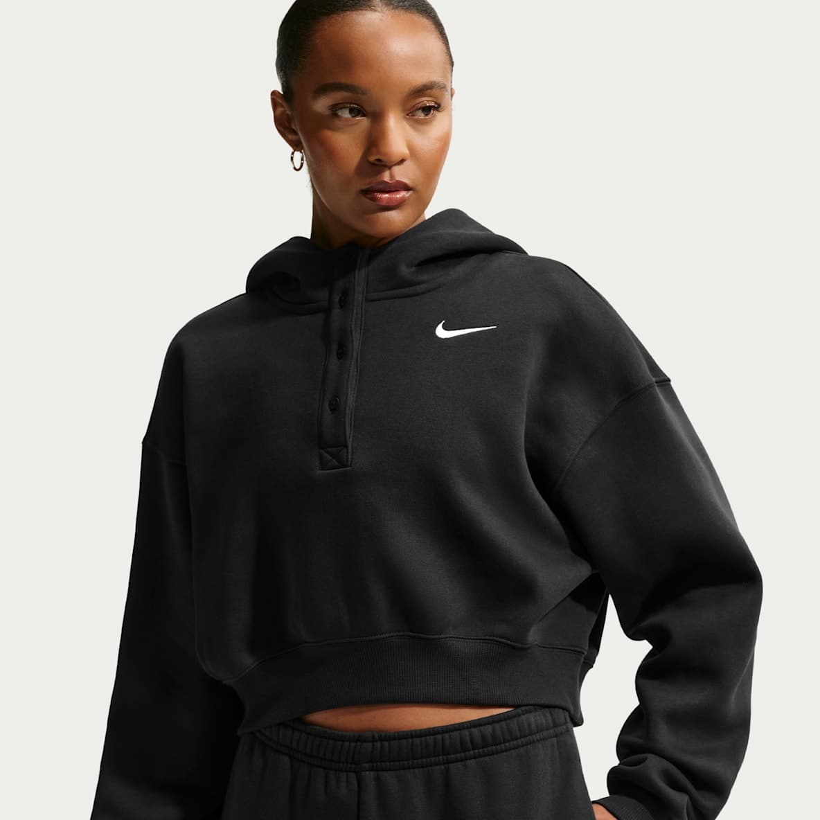 Nike — Nike Sportswear Phoenix Fleece Women'S Oversized Cropped Henley Hoodie